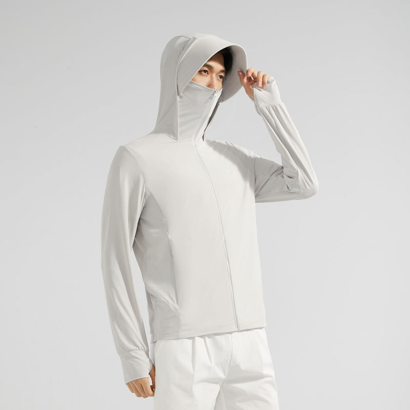 Jachetă de protecție solară unisex, cu glugă, UPF50+, material nailon respirabil, model S1333
