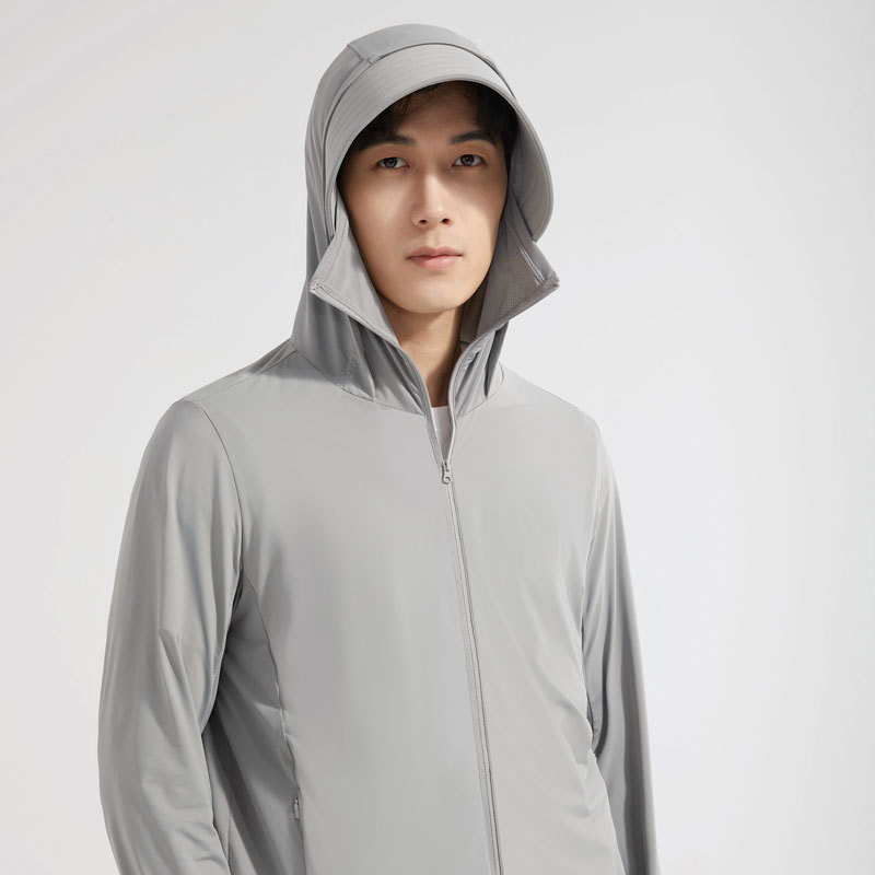 Jachetă de protecție solară unisex, cu glugă, UPF50+, material nailon respirabil, model S1333