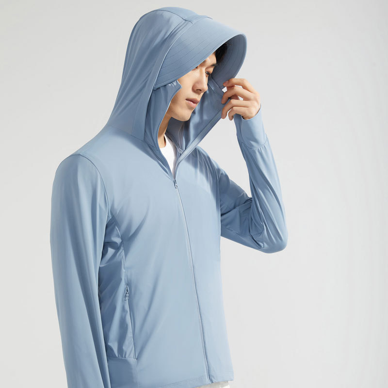 Jachetă de protecție solară unisex, cu glugă, UPF50+, material nailon respirabil, model S1333