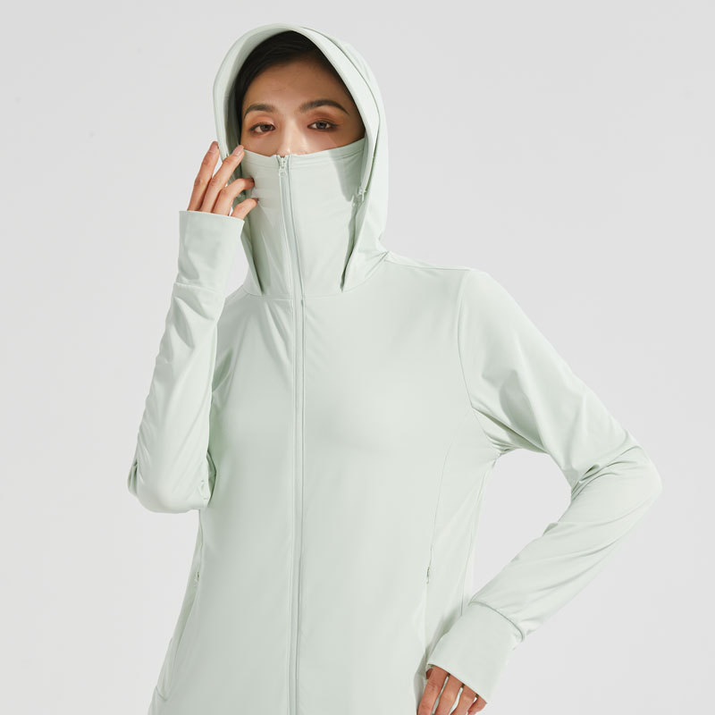 Jachetă de protecție solară unisex, cu glugă, UPF50+, material nailon respirabil, model S1333