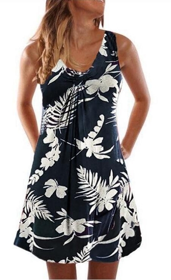 Миди рокля с V-образно деколте, без ръкави, едноцветна, смесена тъкан, детайл от шиене.