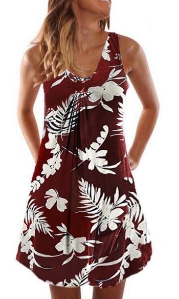 Миди рокля с V-образно деколте, без ръкави, едноцветна, смесена тъкан, детайл от шиене.