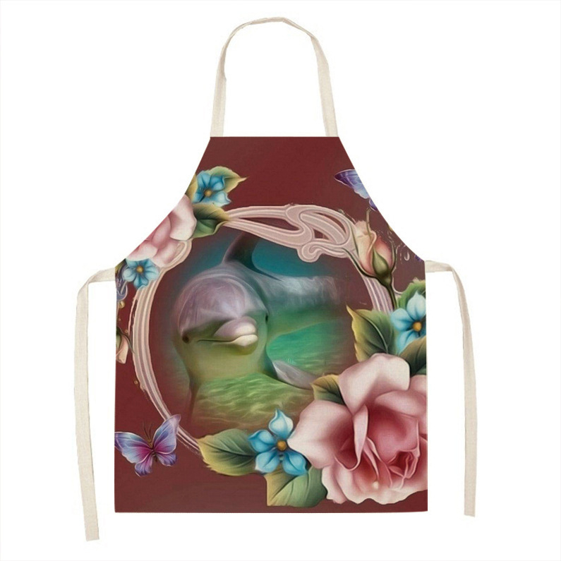 Ποδιά χωρίς μανίκια, ιαπωνικού στυλ, φλοράλ μοτίβο, ανθεκτικό στα λεκέδες