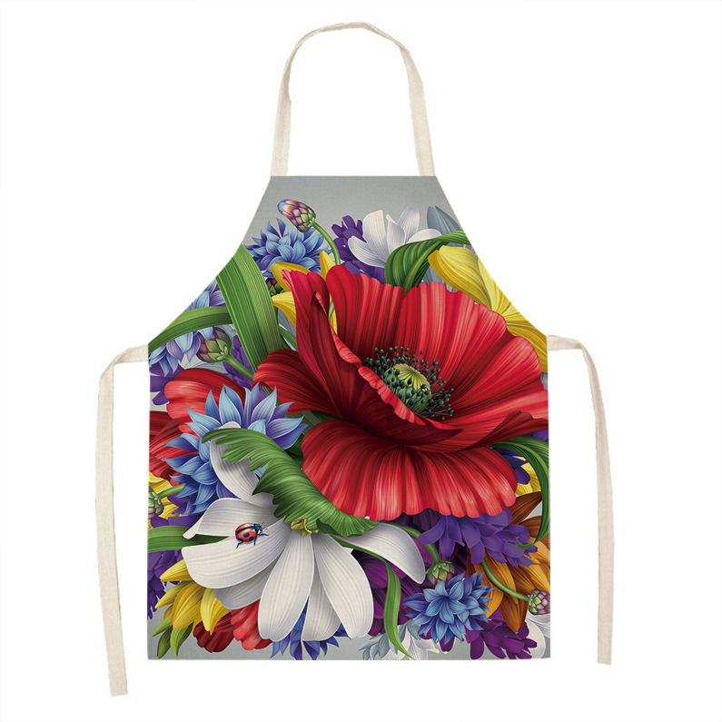 Ποδιά χωρίς μανίκια, ιαπωνικού στυλ, φλοράλ μοτίβο, ανθεκτικό στα λεκέδες