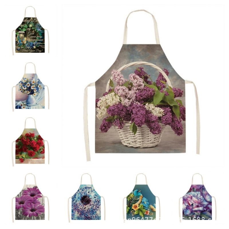 Ποδιά χωρίς μανίκια, ιαπωνικού στυλ, φλοράλ μοτίβο, ανθεκτικό στα λεκέδες