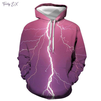 Мъжки качулен суитшърт с кръгъл деколте, свободна кройка, дигитален печат, полиестрова материя (96%+), странични джобове