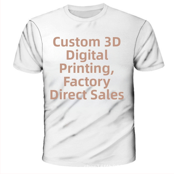 Ανδρικό T‑shirt με 3D ψηφιακή εκτύπωση, στρογγυλός λαιμός, μακριά μανίκια, στενή γραμμή, αναπνεύσιμη μίξη χημικών ινών