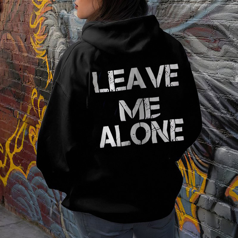 Pulover tricotat cu glugă pentru femei, imprimat cu litere – stil street gothic, guler rotund, croială lejeră, poliester