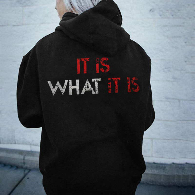 Pulover tricotat cu glugă pentru femei, imprimat cu litere – stil street gothic, guler rotund, croială lejeră, poliester