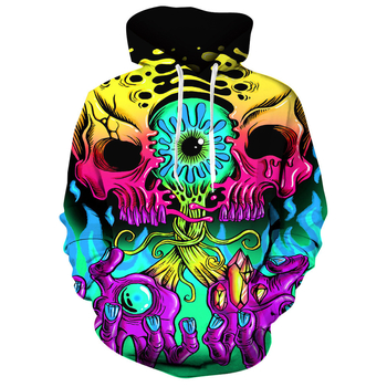 Мъжки суитшърт с качулка и V-образно деколте, 3D дигитален графити принт, свободна кройка, полиестер 91–95%, дълги ръкави