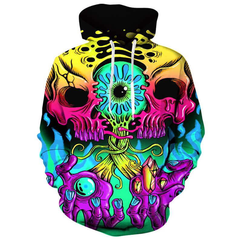 Hanorac bărbătesc cu glugă, imprimeu graffiti digital 3D, material poliester 91–95%, croială lejeră, mâneci lungi