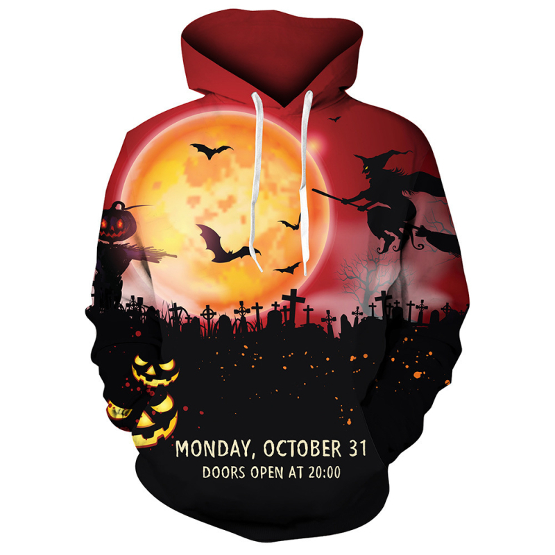 Hanorac bărbătesc cu glugă, imprimeu graffiti digital 3D, material poliester 91–95%, croială lejeră, mâneci lungi