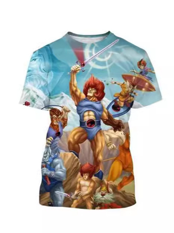 Μπλούζα με 3D εκτύπωση λογότυπου, με λαιμό crewneck, κοντά μανίκια, πολυεστέρα, ψηφιακή εκτύπωση