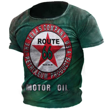 Tricou bărbați cu guler rotund, mâneci scurte, imprimeu geometric, material ușor din Milk Silk și poliester (91–95%), uscare rapidă, respirabil, sub 180 g, vară 2024