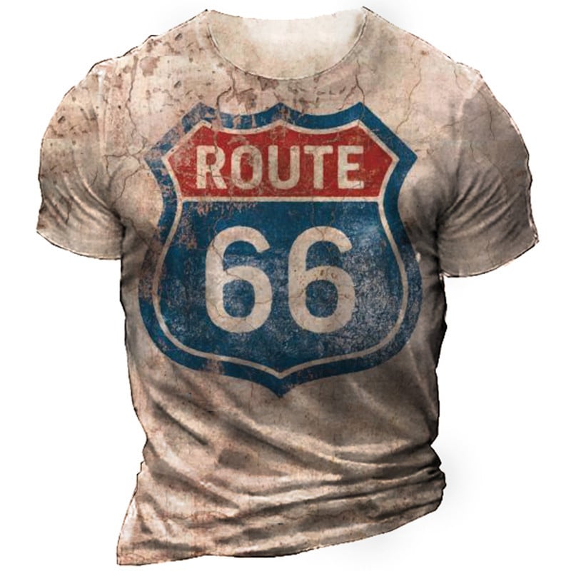 Tricou bărbați cu guler rotund, mâneci scurte, imprimeu geometric, material ușor din Milk Silk și poliester (91–95%), uscare rapidă, respirabil, sub 180 g, vară 2024
