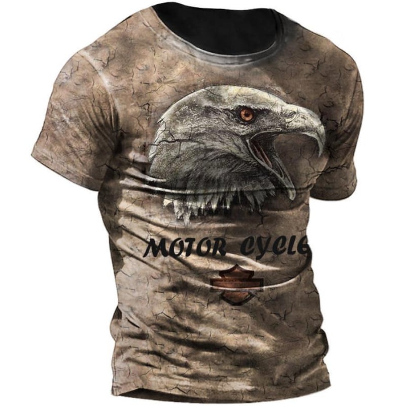 Tricou bărbați cu guler rotund, mâneci scurte, imprimeu geometric, material ușor din Milk Silk și poliester (91–95%), uscare rapidă, respirabil, sub 180 g, vară 2024