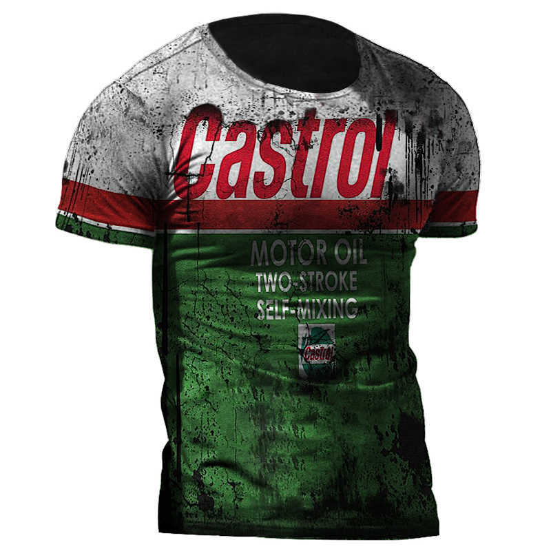 Tricou bărbați cu guler rotund, mâneci scurte, imprimeu geometric, material ușor din Milk Silk și poliester (91–95%), uscare rapidă, respirabil, sub 180 g, vară 2024
