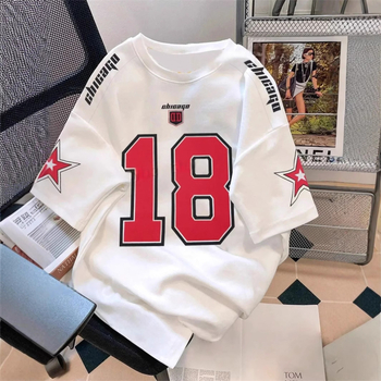 Αθλητικό T-shirt με 3D ρετρό εκτύπωση, κοντό μανίκι, στρογγυλός λαιμός χωρίς γιακά, άνετη εφαρμογή, διαπνέουσα πολυεστερική δικτυωτή ύφανση