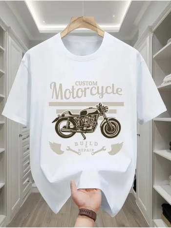 Αντρικό T‑shirt σε ιαπωνικό ρετρό στυλ, πουλόβερ, εκτύπωση αυτοκινήτου, ύφασμα imitation cotton (96%+ πολυεστέρας), εφαρμοστό