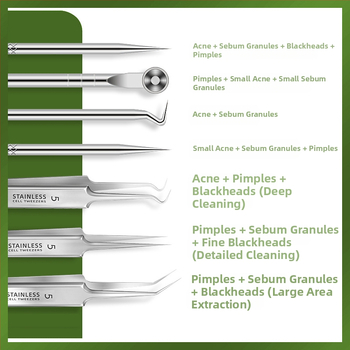 Σετ βελόνες ακμής — ανοξείδωτο ατσάλι με επίστρωση, εργαλεία ομορφιάς, μακρά διάρκεια ζωής, ποικιλία βελονών ακμής