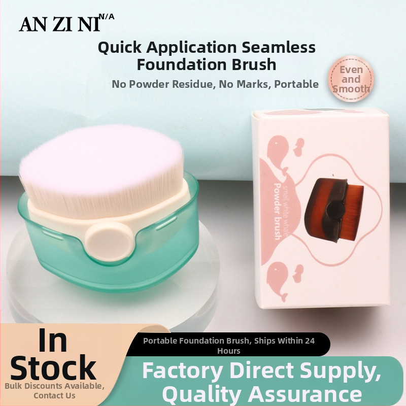 Anzini Prenosná kefka na Foundation a masku s mäkkými syntetickými štetinami, plastová rúčka, balené v krabici, 1 ks