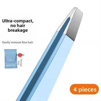 Uzacu klipsa – četrdaļīgs komplekts kastē, precīzas nerūsējošā tērauda pincetes, Little Genius