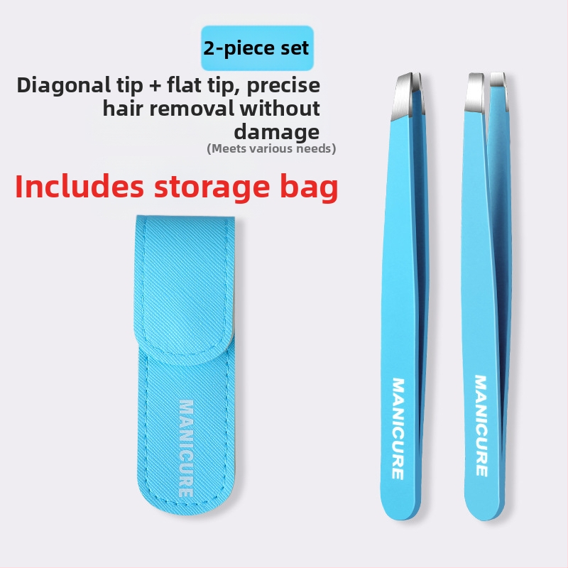 Uzacu klipsa – četrdaļīgs komplekts kastē, precīzas nerūsējošā tērauda pincetes, Little Genius