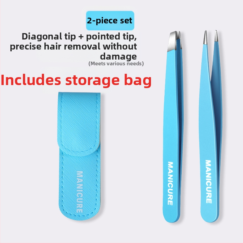 Uzacu klipsa – četrdaļīgs komplekts kastē, precīzas nerūsējošā tērauda pincetes, Little Genius