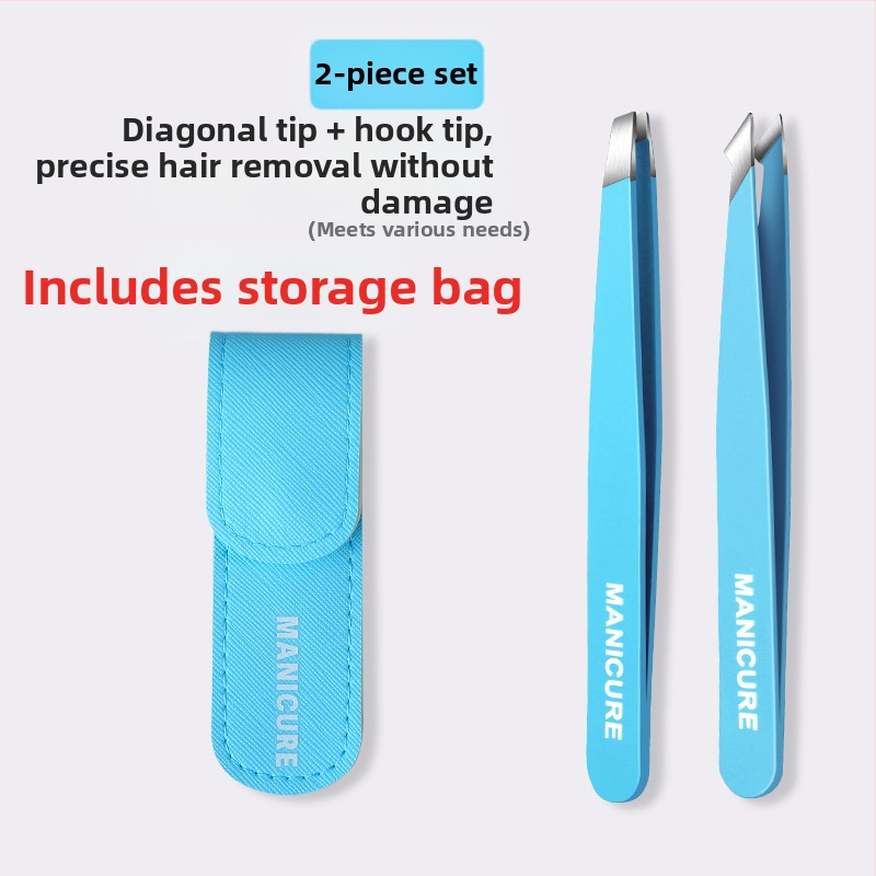 Uzacu klipsa – četrdaļīgs komplekts kastē, precīzas nerūsējošā tērauda pincetes, Little Genius