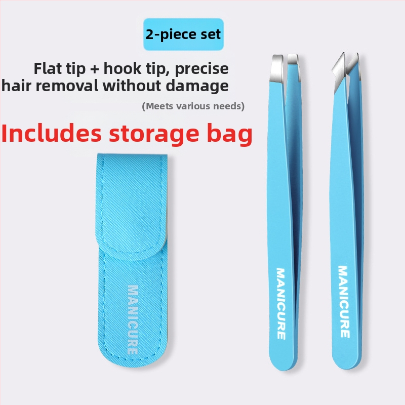 Uzacu klipsa – četrdaļīgs komplekts kastē, precīzas nerūsējošā tērauda pincetes, Little Genius