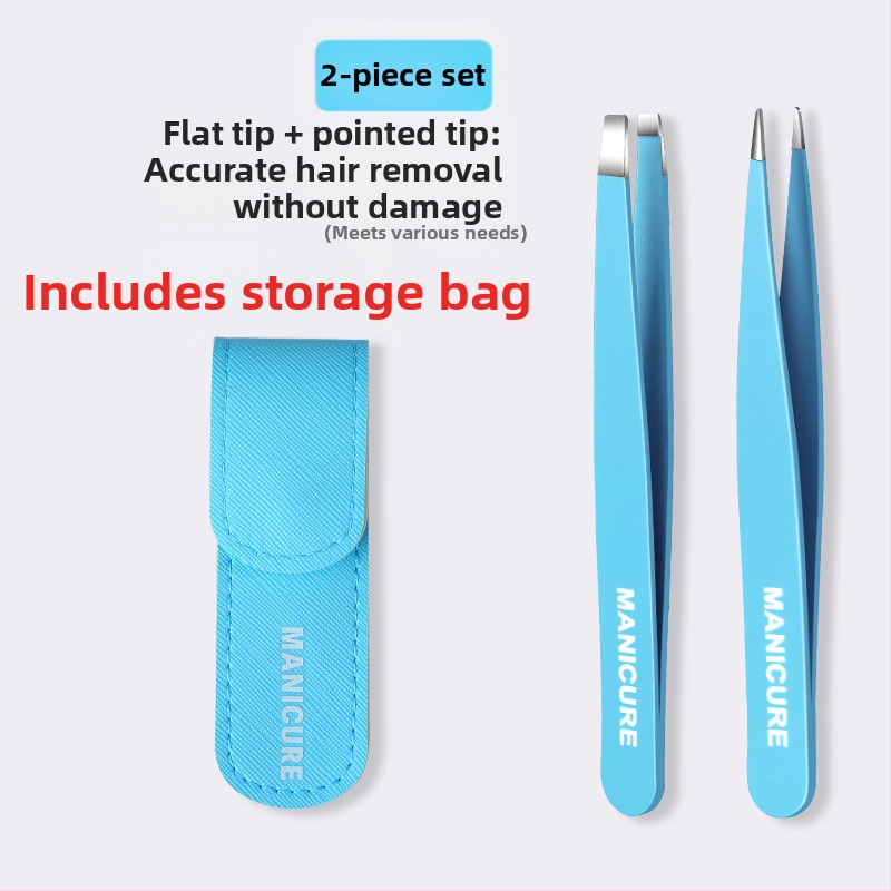 Uzacu klipsa – četrdaļīgs komplekts kastē, precīzas nerūsējošā tērauda pincetes, Little Genius