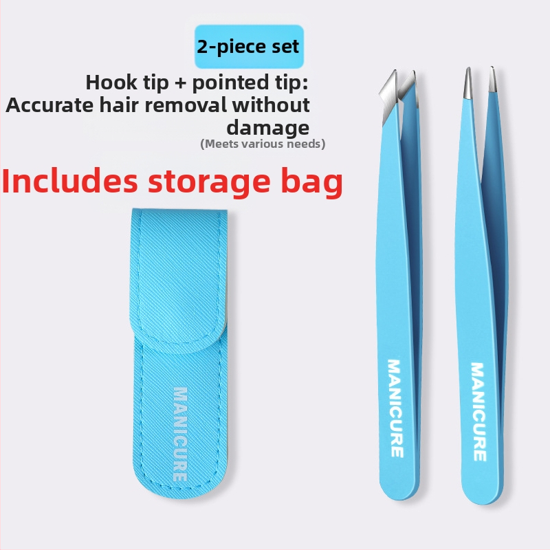 Uzacu klipsa – četrdaļīgs komplekts kastē, precīzas nerūsējošā tērauda pincetes, Little Genius