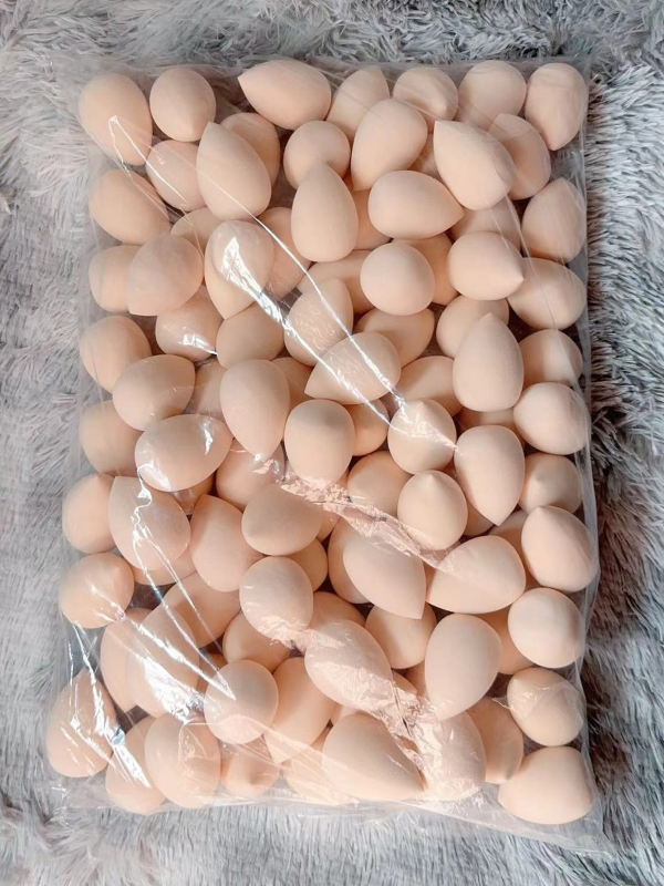 Ke shixiu Козметични гъби‑яйца, комплект 100 бр., ултра меки спонжове за грим, суха и мокра употреба, форми: маслинена, капковидна и дюляобразна