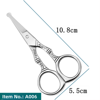 Ατσάλινα ψαλίδια περιποίησης προσώπου για φρύδια, τρίχες στη μύτη και γενειάδα — φορητά, συμπαγή, οικιακή χρήση