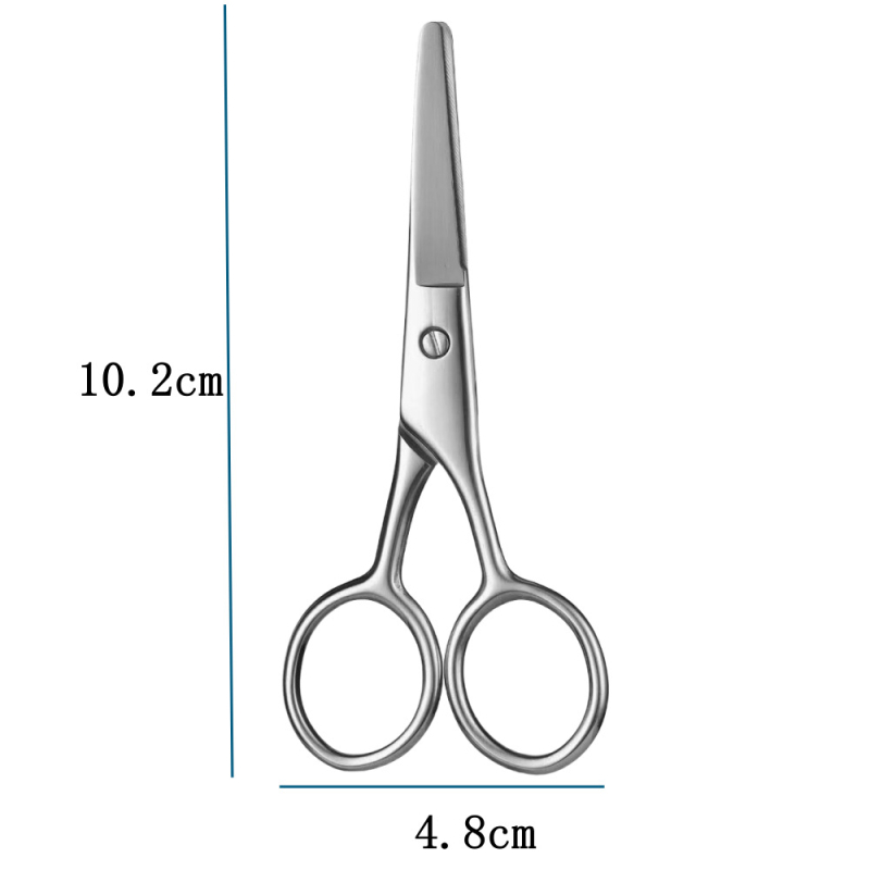 Škarice od nehrđajućeg čelika za njegu lica – kompaktne za obrve, nosne dlačice i bradu; prijenosne, kućna upotreba