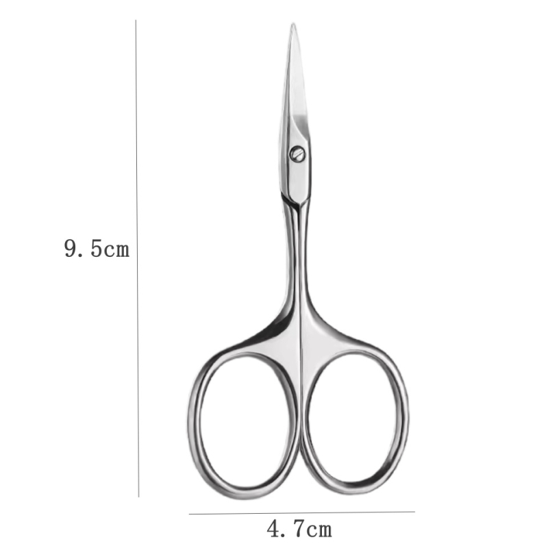 Škarice od nehrđajućeg čelika za njegu lica – kompaktne za obrve, nosne dlačice i bradu; prijenosne, kućna upotreba