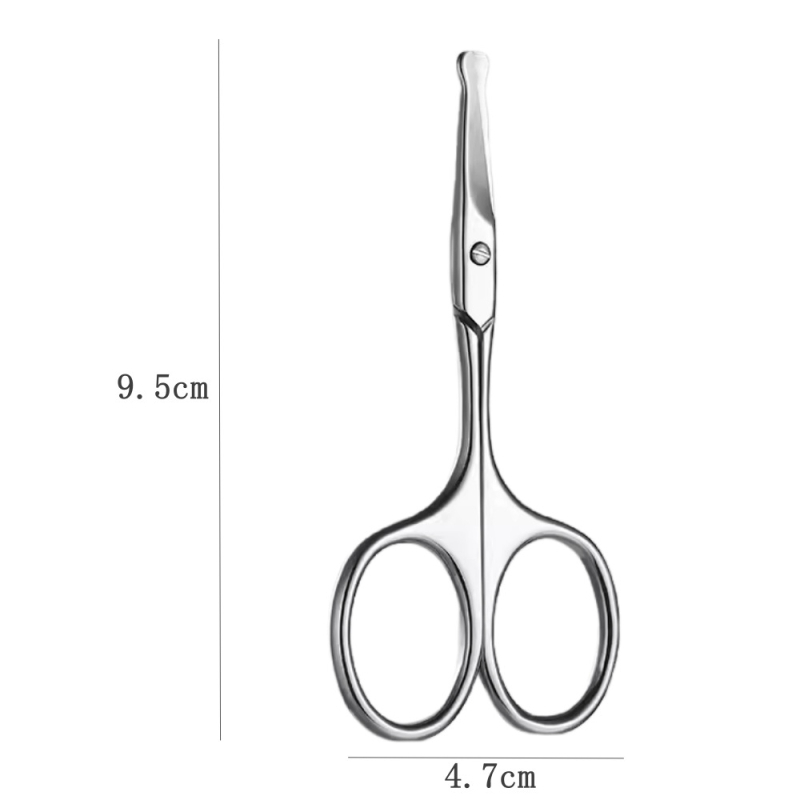 Škarice od nehrđajućeg čelika za njegu lica – kompaktne za obrve, nosne dlačice i bradu; prijenosne, kućna upotreba