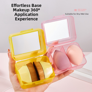 Σετ μακιγιάζ Νο.55 με καθρέφτη, υπερ-μαλακή beauty egg και σφουγγάρι βρεγμένο/ξηρό, φορητό κουτί αποθήκευσης