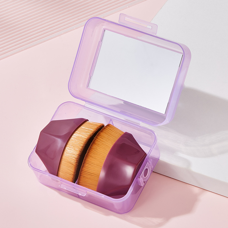 Комплект грим №55 с огледало за грим, ултра-мека гъба за грим и влажно/сух пухче, преносима кутия за съхранение