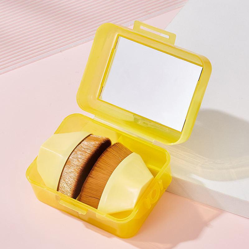 Комплект грим №55 с огледало за грим, ултра-мека гъба за грим и влажно/сух пухче, преносима кутия за съхранение