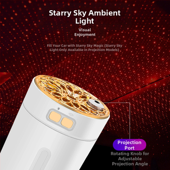 Автомобилно монтиран USB арома-увлажнител, резервоар 0,5 л, 1 изход за мъгла, кръгъл дизайн