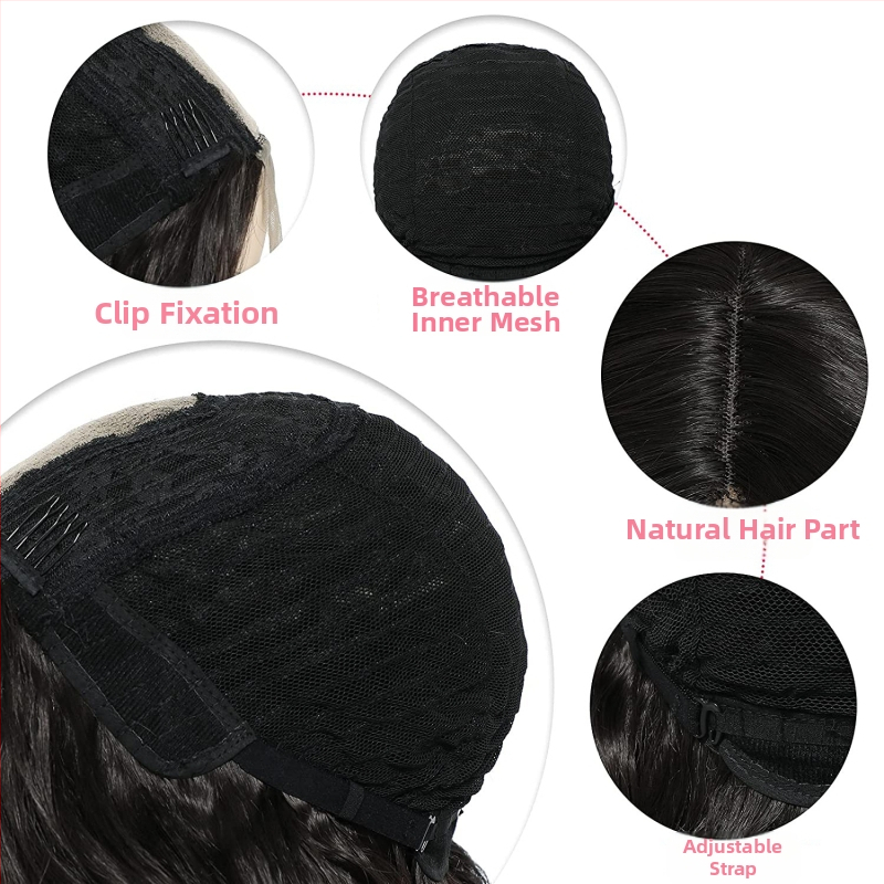 Парик с дълги къдрици, екзотичен стил, модел L2270, термоустойчива нишка, механизъм + ръчно тъкане