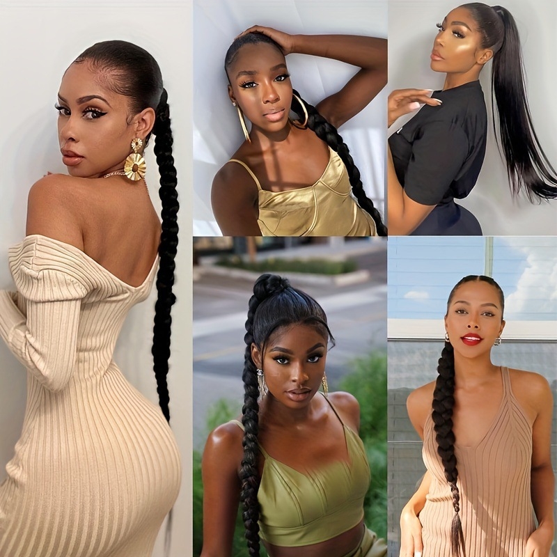 Perucă cu coadă înaltă pentru femei, Senyue, model PY186, fibre rezistente la temperatură înaltă, mecanism de producție