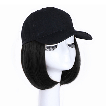 Κάλυμμα-περούκα για γυναίκες, φυσικό μπομπ στυλ, μαλλιά από σύρμα υψηλής θερμοκρασίας, μοντέλο μαύρη κάπα με κοντά μαλλιά, όχι κατάλληλο για βαφή με θερμότητα
