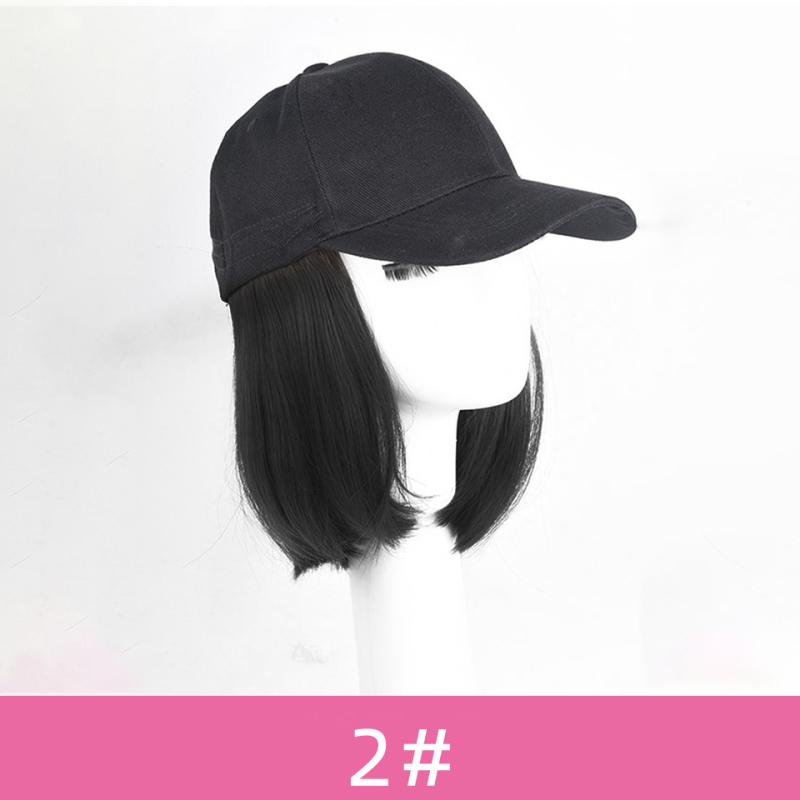 Șapcă cu perucă pentru femei, stil bob natural, păr din sârmă rezistentă la temperaturi înalte, model: neagră cu păr scurt, nepotrivit pentru vopsire la temperatură înaltă