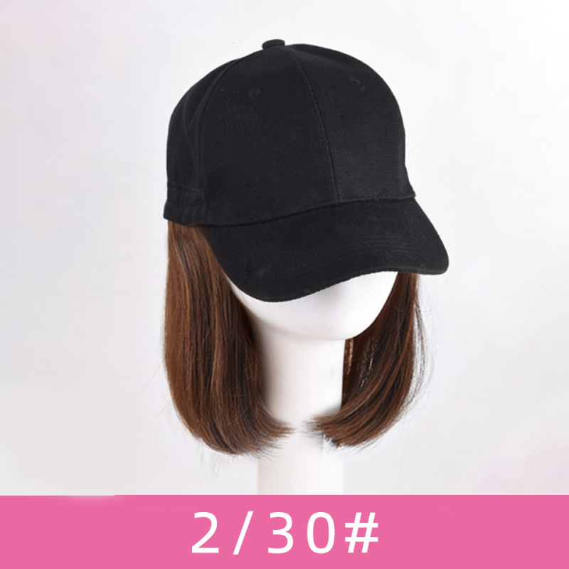 Șapcă cu perucă pentru femei, stil bob natural, păr din sârmă rezistentă la temperaturi înalte, model: neagră cu păr scurt, nepotrivit pentru vopsire la temperatură înaltă