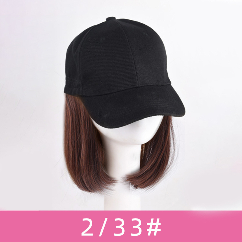 Șapcă cu perucă pentru femei, stil bob natural, păr din sârmă rezistentă la temperaturi înalte, model: neagră cu păr scurt, nepotrivit pentru vopsire la temperatură înaltă