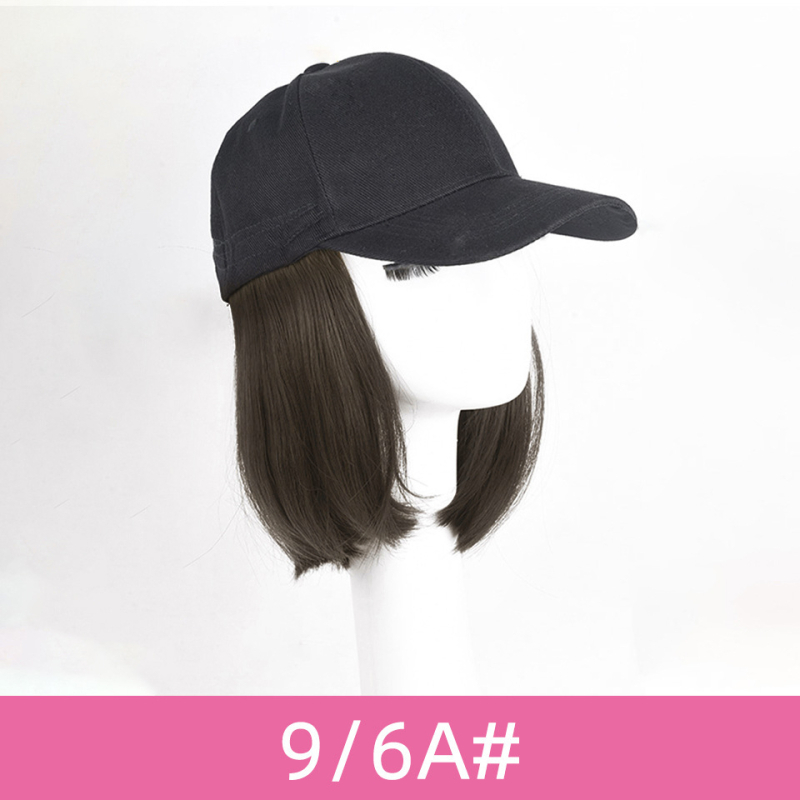 Șapcă cu perucă pentru femei, stil bob natural, păr din sârmă rezistentă la temperaturi înalte, model: neagră cu păr scurt, nepotrivit pentru vopsire la temperatură înaltă