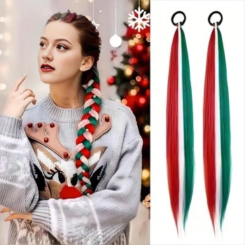 Perucă cu coadă de cal și bucle - fir de înaltă temperatură, mecanism de atașare, pentru doamne, fără perm sau vopsire