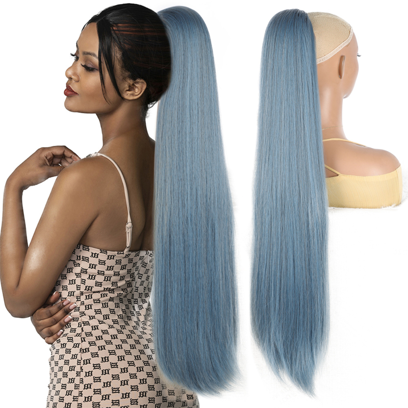 Perucă cu coadă - păr lung drept, dintr-o bucată, model GD20035; fir rezistent la temperatură; mecanism; nu poate fi vopsită sau îndreptată